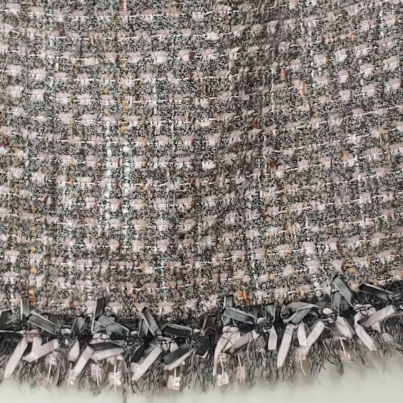 Heritage Core Rickie Freeman for Teri Jon Skirt Preppy Tweed Boucle Fringe - Picture 2 of 6